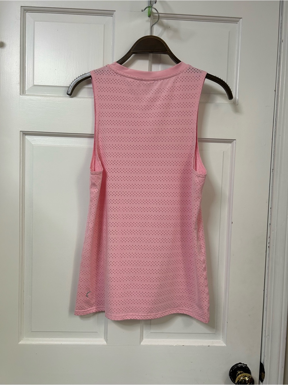 Women’s Pink Eyelet Performance Tank Top - Picture 2 of 4